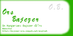 ors bajczer business card